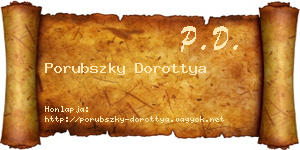 Porubszky Dorottya névjegykártya